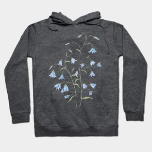 blue harebell flowers watercolor 2021 Hoodie